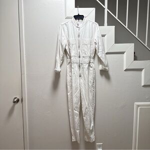 MNG DENIM Elegant White Jumpsuit S